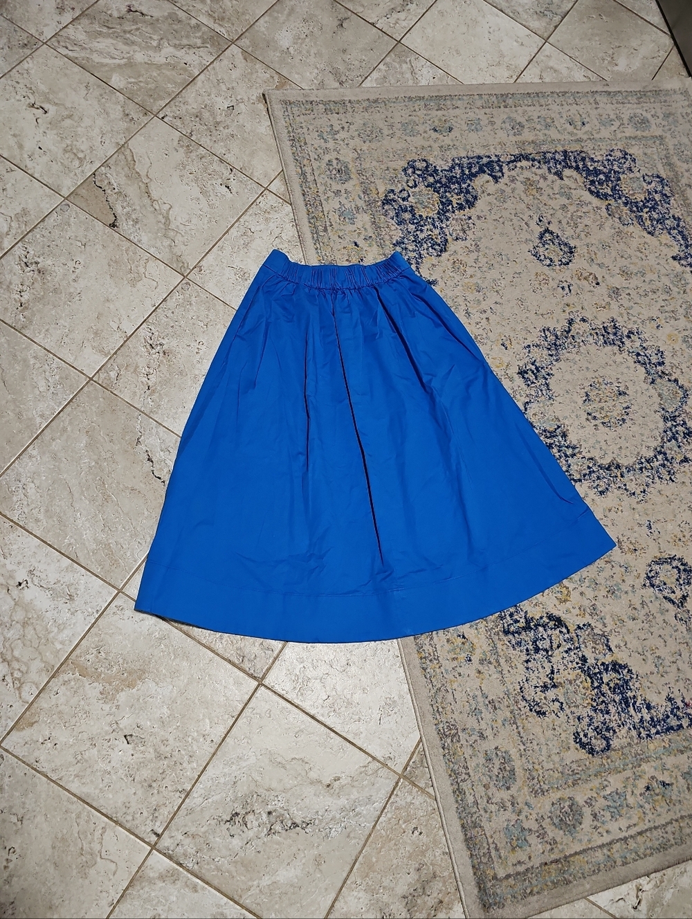 Boden Blue Isabella Cotton Sateen Skirt Size 6R - Picture 3 of 6